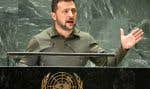 Volodymyr Zelensky lors d’un discours à l’ONU, à New York