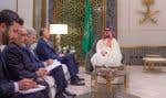 Le prince héritier d’Arabie saoudite, Mohammed ben Salmane (à droite), rencontrait le ministre iranien des Affaires étrangères, Hossein Amir-Abdollahian (à la gauche du prince), vendredi à Jeddah.